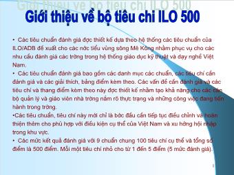 Giới thiệu về bộ tiêu chi ILO 500