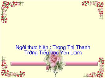 Bài giảng Tiếng Việt Lớp 1 - Trương Thị Thanh - Bài 29: y - tr