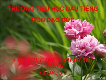 Bài giảng Đạo đức