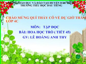 Bài giảng Tập đọc - Bài: Hoa học trò (tiết 45)