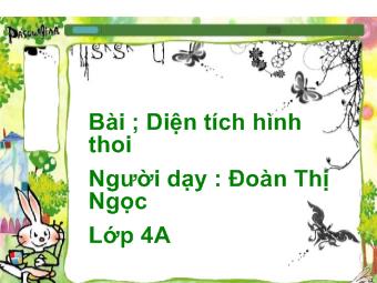 Bài giảng Toán - Bài: Diện tích hình thoi