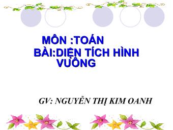 Bài giảng Toán - Bài: Diện tích hình vuông