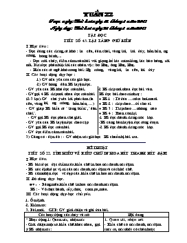 Giáo án lớp 3 - Tuần 22