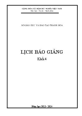 Lịch báo giảng khối 4