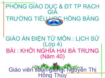 Lịch sử - Bài: Khởi nghĩa hai bà trưng (năm 40)