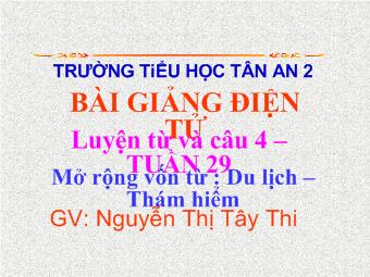 Luyện từ và câu 4 – Tuần 29