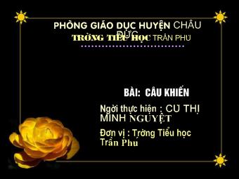 Luyện từ và câu - Bài: Câu khiến