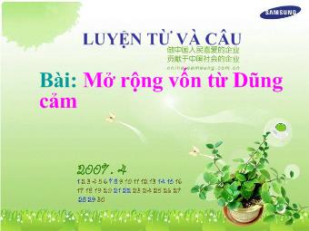 Luyện từ và câu - Bài: Mở rộng vốn từ dũng cảm