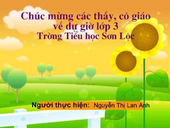 Luyện từ và câu - Bài: Nhân hoá