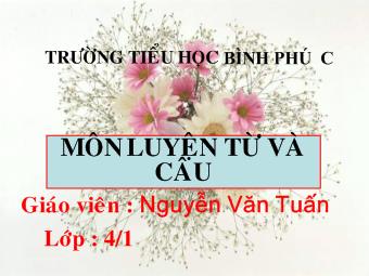 Luyện từ và câu - Bài: Thêm trạng ngữ chỉ thời gian cho câu