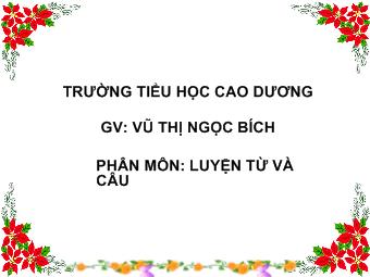 Luyện từ và câu - Nhân hóa: Ôn tập cách đặt và trả lời câu hỏi