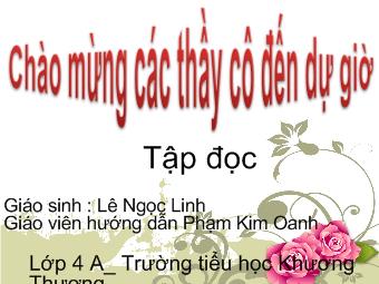 Tập đọc -  Bài: Thắng biển