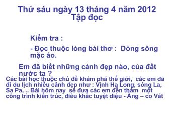 Tập đọc - Tiết 61: Ăng-Co Vát