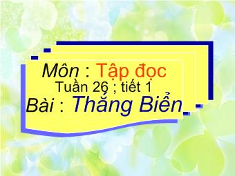 Tập đọc - Tuần 26, tiết 1