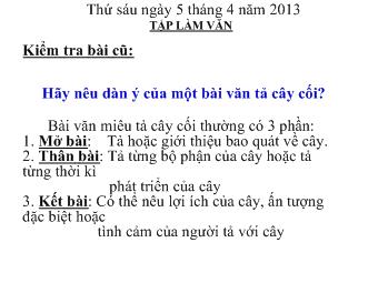 Tập làm văn - Cấu tạo bài văn miêu tả con vật