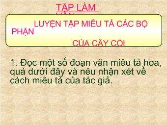 Tập làm văn - Luyện tập miêu tả các bộ phận của cây cối