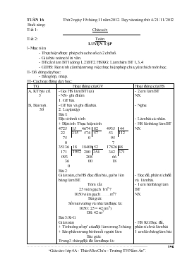 Giáo án lớp 4 - Tuần 16