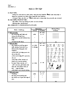 Giáo án lớp 2 - Bài 12: Ôn tập