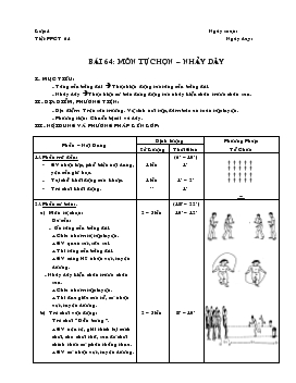 Giáo án lớp 4 - Bài 64: Môn tự chọn nhảy dây