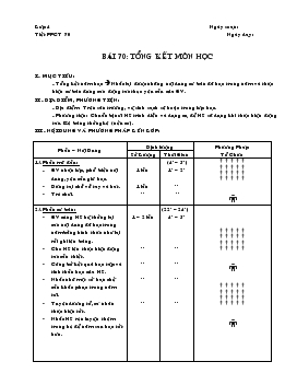 Giáo án lớp 4 - Bài 70: Tổng kết môn học