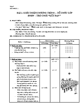 Giáo án lớp 5 - Bài 1: Giới thiệu chương trình tổ chức lớp đội hình đôiị ngũ trò chơi “kết bạn”