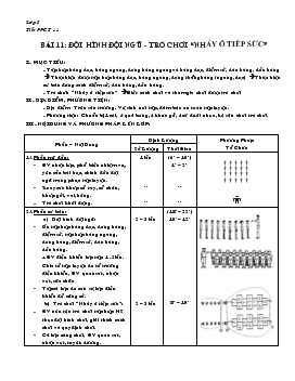 Giáo án lớp 5 - Bài 11: Đội hình đội ngũ trò chơi “nhảy ơ tiếp sức”
