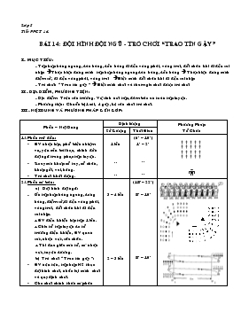 Giáo án lớp 5 - Bài 14: Đội hình đội ngũ trò chơi “trao tín gậy”