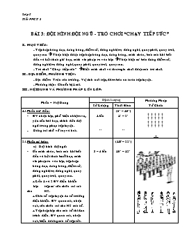 Giáo án lớp 5 - Bài 3: Đội hình đội ngũ trò chơi “chạy tiếp sức”