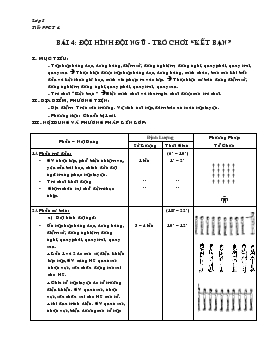 Giáo án lớp 5 - Bài 4: Đội hình đội ngũ trò chơi “kết bạn”