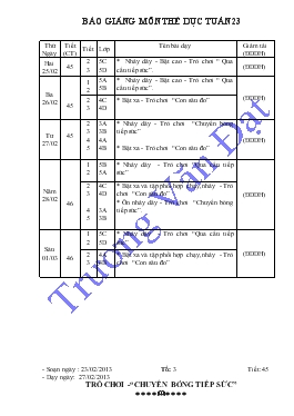 Giáo án Thể dục khối 3 - Tuấn 23