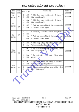 Giáo án Thể dục khối 3 - Tuấn 24