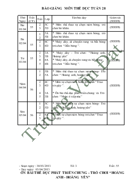 Giáo án Thể dục khối 3 - Tuấn 28