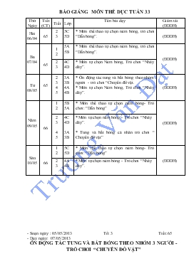 Giáo án Thể dục khối 3 - Tuấn 33