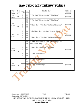 Giáo án Thể dục khối 3 - Tuấn 35