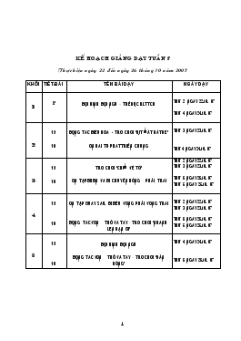 Giáo án Thể dục lớp 1 - Tuần 8