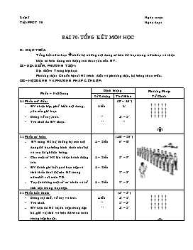 Giáo án Thể dục lớp 5 - Bài 70: Tổng kết môn học