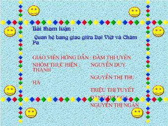 Quan hệ bang giao giữa Đại Việt và Chăm Pa