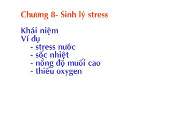 Bài giảng Sinh học - Chương 8- Sinh lý stress