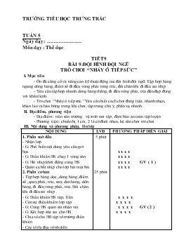 Bài giảng Tiết 9 - Bài 9: Đội hình đội ngũ trò chơi “nhảy ô tiếp sức’’