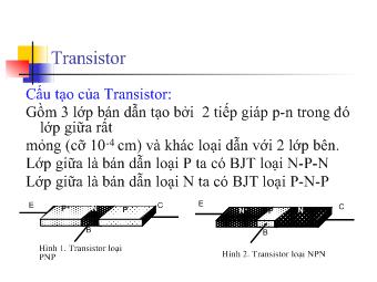 Bài giảng Vật lý - Cấu tạo của Transistor: