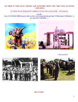 Đề cương tuyên truyền kỷ niệm 65 năm ngày thành lập quân đội nhân dân Việt Nam (22/12/1944 – 22/12/2009)