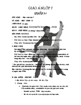 Giáo án Thể dục lớp 7- Bật nhảy: luyện tập: nhảy bước bộ trên không.