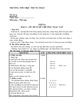 Giáo án Thể dục - Tiết 11 - Bài 11: Ôn đi vượt chướng ngại vật
