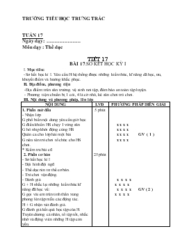 Giáo án Thể dục - Tiết 17 - Bài 17: Sơ kết học kỳ I