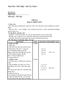 Giáo án Thể dục - Tiết 41 - Bài 41: Nhảy dây