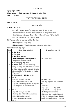 Giáo án Lớp 5 - Tuần 10