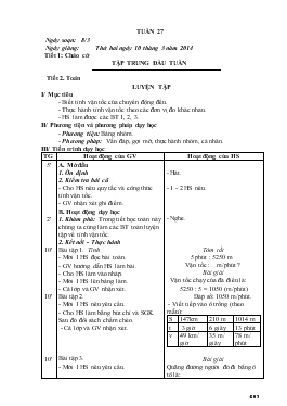 Giáo án Lớp 5 - Tuần 27