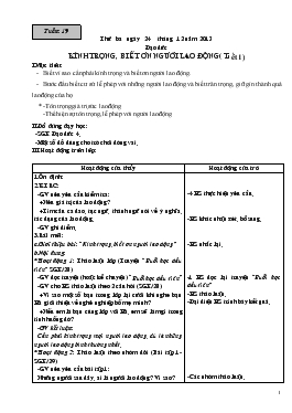 Giáo án môn Đạo đức - Tuần 19