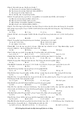 366 câu trắc nghiệm hay và khó Hóa học 8