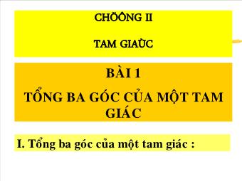 Bài 1 Tổng ba góc của một tam giác